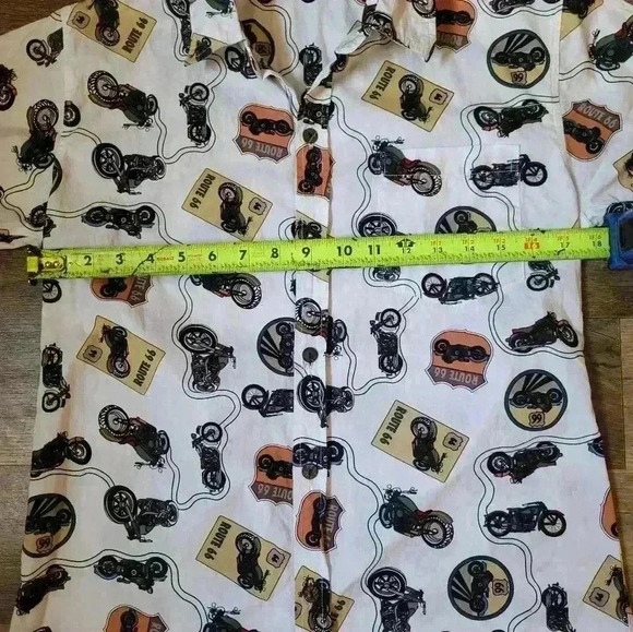 Apuom Route 66 Motorcycle Short-Sleeve Buttondown Shirt Size Small - Picture 5 of 6